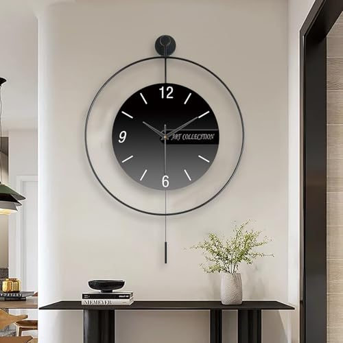 BAKENLON Wanduhr Groß Modern, 70 cm Modern Metall Lautlos Pendel Wanduhr, Batteriebetrieben Tickt Nicht Geräuschloses Uhrwerk, Groß Kreativität Dekorative Wanduhren für Küche, Büro, Schlafzimmer