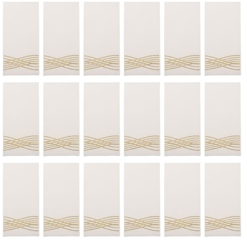 JECOMPRIS Lot de 25 serviettes de cocktail d'anniversaire : serviettes décoratives à motif ondulé pour invités - en papier pour boissons de bar - accessoires indispensables pour les fêtes -