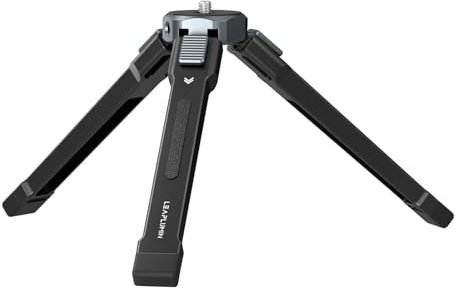 Compatibile con Leaplight, mini treppiede da tavolo treppiede compatto portatile in lega di alluminio con filettatura da 1/4, carico massimo 8 kg for telefono fotocamera DSLR video videocamera gimbal