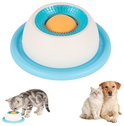 Pet Lick Bowl - Lick Ball for Dogs and Cat, Anti-Slip Slow Feeder Dog Bowl, Interactive Slow Feeder Lick Toy for Calming Healthy Anxieties Relief, Dog Lick Ball（BLUE）