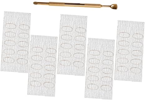 Uonlytech Empujador de Cutículas de Uñas Doble Punta de Acero Inoxidable Grande, Herramienta Removedora de Cutículas Metálica Dorada con 50 Hojas de Lija, para Manicura y Pedicura