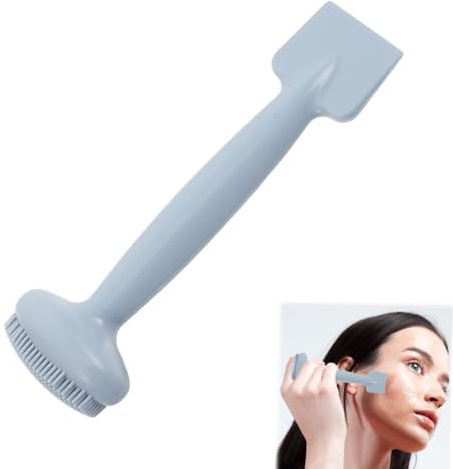 Spazzola Viso in Silicone per Adulti, Spazzola Detergente & Raschiatore 2-in-1, Spazzola Struccante Dolce per la Pelle, Facile da Pulire & Igienica, Ideale per la Cura Quotidiana della Pelle
