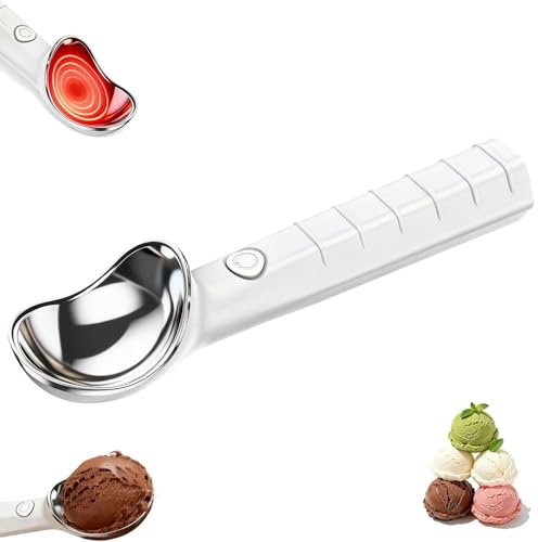 Ice Cream Scoop Heated,paletta Elettrica Riscaldata Per Gelato, Acciao Inox Con Manico Confortevole In PC, 45 °C /70 °C Temperatura Regolabile, Ricaricabile, Per Gelato Duro(A)