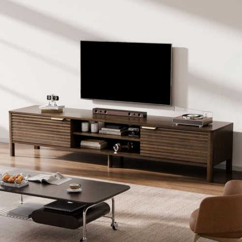 IKALIFE Mueble TV Madera Salon 180cm para Televisor 80 Pulgadas Marrón