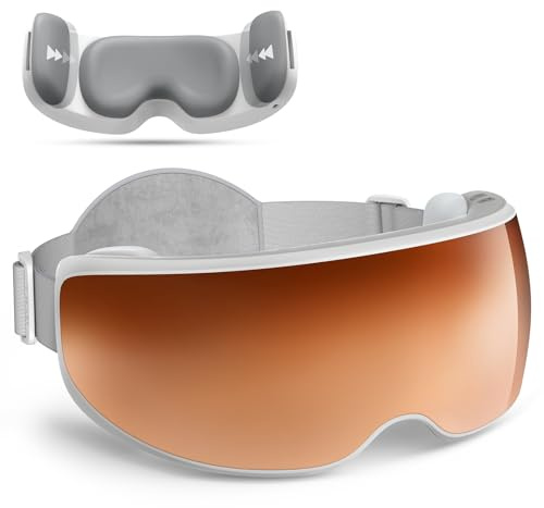 RENPHO Eyeris Calina Eye Temple Massager for Migraines Voice Control, FSA Eligible HSA, Birthday Day Gifts for Women Men, Slidable Temple Massage Cushions, Heated Eye Mask