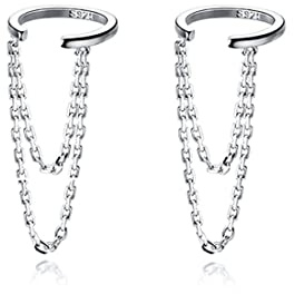 Reffeer 925 Sterling Silber Manschetten-Ohrringe für Damen - Ohne Piercing, Helix, Wickel-Design