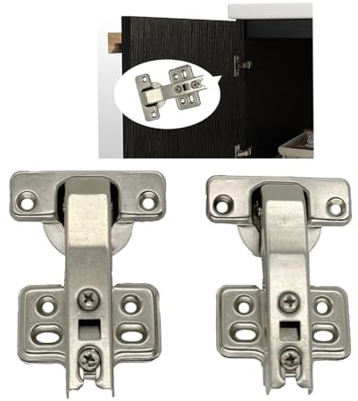 KAFENDA 2 Stück Eckschrankscharniere 180 Grad Öffnungswinkel, 90 Grad Schließwinkel, Soft-Close, 4 Löcher, Modern, Legierter Stahl, Plattiert, Türhalterung