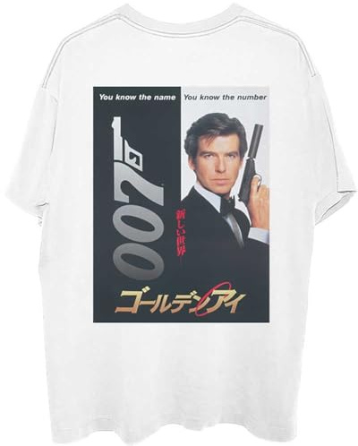 James Bond 007 T Shirt Goldeneye Japanese Affiche Nouveau Officiel Homme Blanc Size M