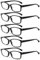 Kerecsen 5 Pack Lesebrille Herren Damen,Hochwertig Federscharniere Brillen Komfortabel Rechteckig Super Lesehilfe fur Manner und Frauen (5 Schwarz, 0.5)