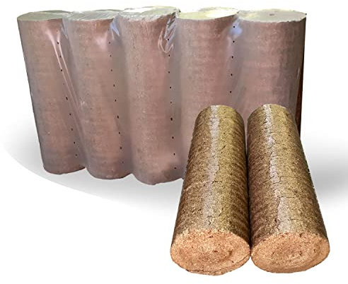 LanDixx Rundholzbriketts 10 kg Holzbriketts große runde Briketts - Ofenbriketts - Holzbriketts - Günstige Alternative zu Brennholz - Geringer Ascheanteil!