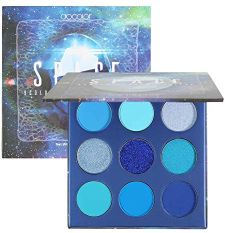 Docolor 9 Colori Palette Ombretto Blu Palette Ombretto Polvere Colorata in Crema Glitterata Altamente Pigmentata Naked Smokey Mattes Shimmers Palette Trucco Impermeabile