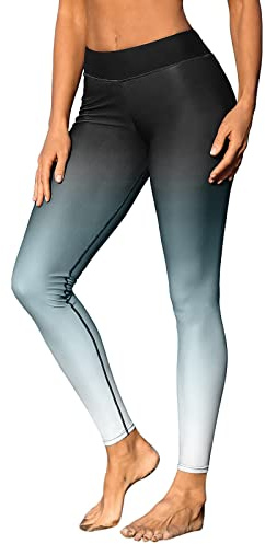 ATTRACO Women High Waisted Swim Legging Compresssion Swim Pants Gradient Gray S