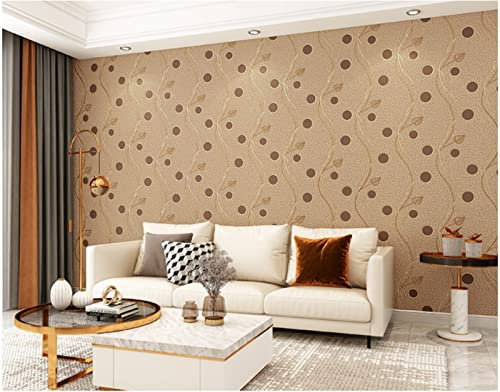 Helles Curry Vliestapete Moderne Minimalistische Geometrischer Streifen Tapete 3D Beflockung Tapete für Wohnzimmer Schlafzimmer TV Hintergrundwand - 0,53 m x 9.5 m