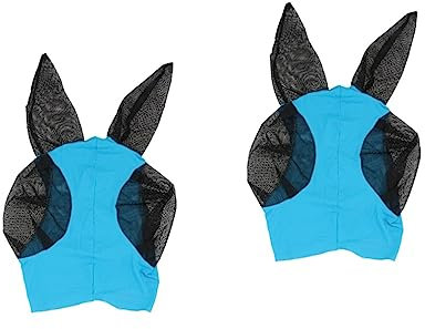 Mipcase 2 Pièces Prévention des Mouche à Cheval Filet Tête De Cheval Maille Tête De La Prévention Diriger Visiere De Protection Les Chevaux Équitation