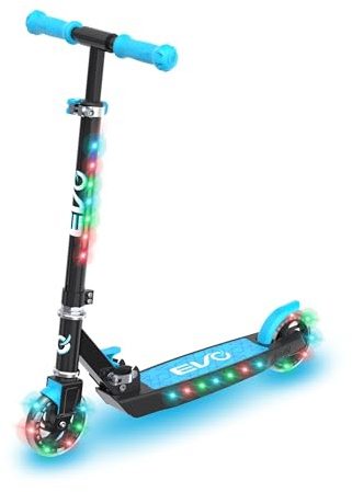 EVO Light Blast Trottinette Lumineuse à 2 Roues Pour Enfants | Poignée Réglable en Hauteur | Mécanisme de Pliage Facile | Pour Garçons et Filles de 5 à 12 Ans