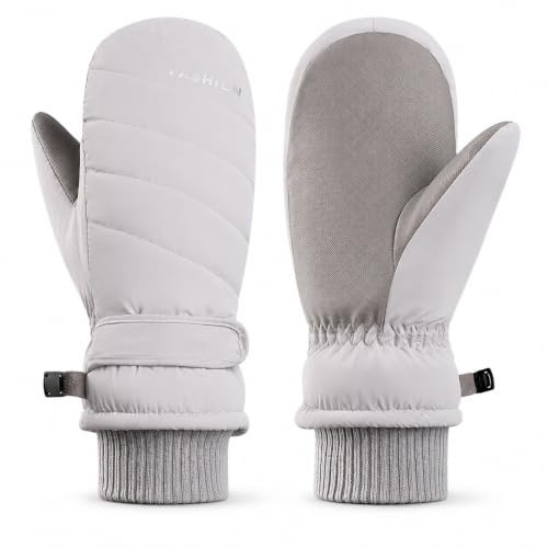 Eohak Manoplas de esquí de invierno para hombres y mujeres, guantes de nieve cálidos e impermeables para clima frío