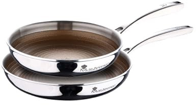 MasterPro GIRO 3 - Sartén Antiadherente Tamaño 28 x 28 x 4,5 cm - Triple Capa de Acero Inoxidable y Aluminio - Posee Mango Ergonómico - Fabricado con Acero Inoxidable - Apto para Todo Tipo de Cocinas