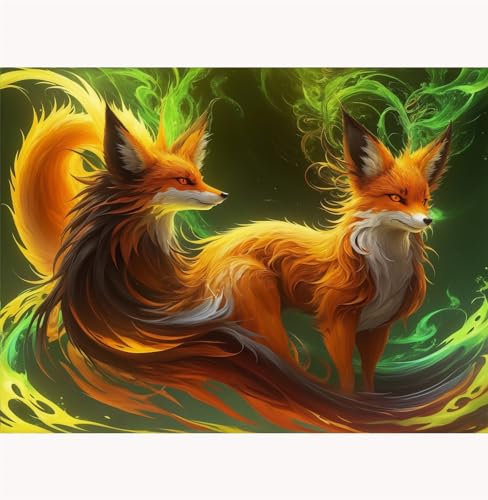 TWYYDP 1000 Teile Puzzle für Erwachsene,Fuchs-Monster-Tier-Fantasie Holzpuzzle,Puzzle für Erwachsene