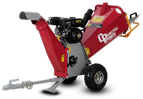 Crytec Power CRC400-R Wood Chipper – 7HP Petrol Woodchipper Garden Shredder – 100mm 4 Stroke Dual Blade System – Direct Drive Clutch and Durable Design