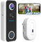 4MP Doorbell Camera Wireless, Bextgoo WiFi Video Doorbell Wireless with Chime, 10000mAh Battery, Smart Motion Detection Alert, Voice Changer, Night Vision, Support Alexa, SD/Cloud, IP67