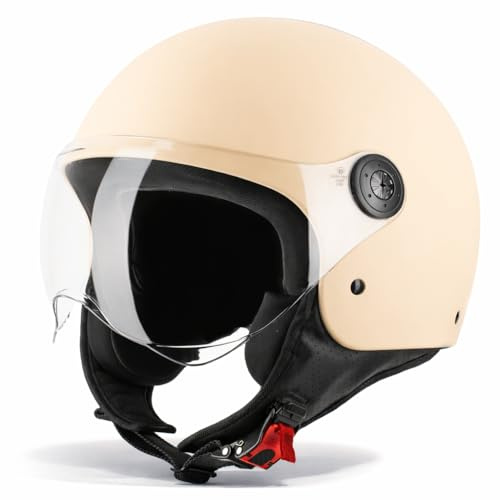 VINZ Duoro Roller Helm Jet Helm Mopedhelm Herren und Damen | in Gr. XS-XXL | Jethelm mit Visier | ECE 22.06 Zertifiziert | Motorradhelm | Erhältlich