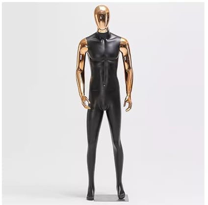 Schaufensterpuppe Männlich Goldene Silberne Arme männliche Mannequin-Gliedmaßen sind bewegliche Form-Display-Kunststoff-Mobile-Metallbasis, für Bekleidungsgeschäft ( Color : Gold , Size : Style1 )