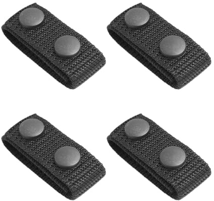 HDGSAFD 4 stück Gürtelschnalle, Gürtelringhalter, Gummibandhalter, Taillenspannschnalle, Gürtel doppelte Sicherheitsschnappschnalle, Gürtelrahmen Nylon Arbeitsgürtelhalter (schwarz)