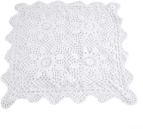 Besttoolifes Quadratische Vintage-Tischdecke, Deckchen, Baumwolle, Spitze, gehäkelt, Blumen-Tischdecke, dekorativ, ausgehöhlt, handgefertigt, Tuch für Esstisch, Café, Hotel, Restaurant (40 x 40 cm,