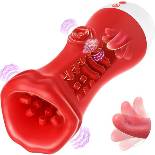 Pangpangmi Masturbieren für Männer Elektrisch, Sex Spielzeug für die Männer Solo Paare Masturbator mit 9 Vibration 9 Lecken Penis Eichel Vibrator Sexspielzeug Vibratorensets Masturbatoren