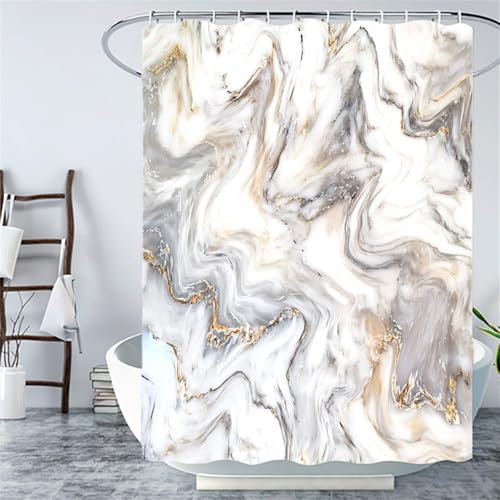 Duschvorhang Cremeweiß Grau Duschvorhang Stoff Polyester Shower Curtains Antischimmel Badevorhang Wasserdicht Duschvorhang 240x200 Duschvorhänge mit 12 Duschvorhangringen