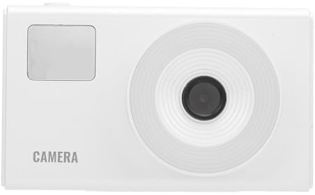 Cámara de Vídeo Digital 48MP 4K, Zoom 16x Estabilización WDR Música Belleza Cámara Compacta Retro con Luz de Relleno, para Adolescentes Estudiantes (White)