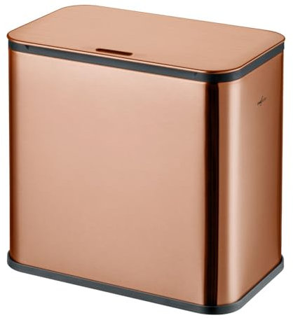 RedFactor Stainless Steel Hanging Food Waste Caddy with Filter Lid – 5L Odour-Free Kitchen Compost Bin for Cabinet Door, Under Sink or Worktop (Copper)