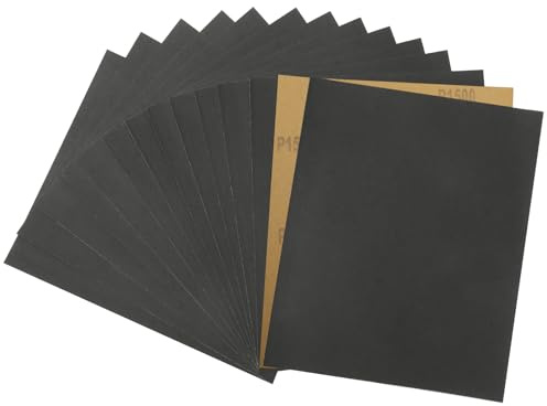 STEBRUAM 230x280mm Papel De Lija,15 Piezas 1500 Grano Lija Agua lijado de metales y pulido automotriz Acabado de muebles de madera Lijado