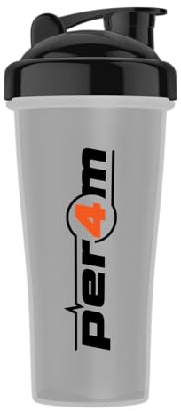 Per4m Multifunction Quality Protein Shaker/Jugs Fitness & Gym Bottles | BPA FREE for Pre, Intra and Post Workout Shakes, Drinks and Meal Replacement (700ml, Clear with Black Lid)