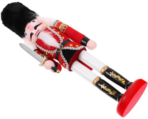 Amosfun Casse-Noisette Bois Statue de Noël Créative Décoration pour Maison ou Chambre Figurine Artisanale