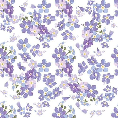 20 Servietten Blumen Kleine Blüten von Vergissmeinnicht als Tischdeko. Papierservietten mit Motiv. Auch für Decoupage und Serviettentechnik 33x33cm