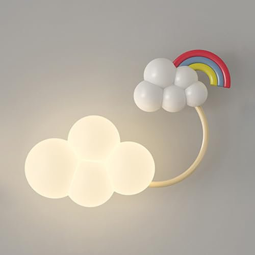 Jadssox LED Cartoon Wandleuchte Wolke Wandleuchte Kinderzimmer Wandlampe, niedliche festverdrahtete Wandlampen Wandbeleuchtung Kinderzimmer Wandlampen 18W 3 Farbmodus Wandfluter