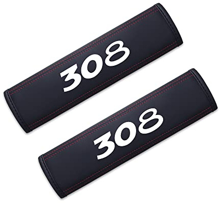 YHRNN 2 Pièces Rembourrage de Ceinture de Sécurité pour Peugeot 308, Protege Ceinture Voiture Ceinture Antidérapant IntéRieur Accessoires,White1