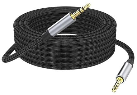 Câble Audio Jack 3.5mm Mâle vers Mâle 2M, Câble Auxiliaire Stéréo Compatible avec Casques, Autoradios, Smartphones, Tablettes, iPhone, iPad, iPod, Lecteurs MP3, PC, Chaînes Hi-Fi, Voitures, Enceintes