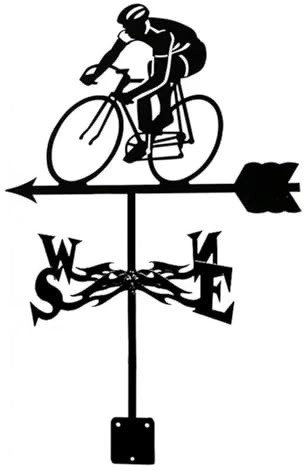 Wetterfahnen Dachmontage - Metall Wetterhahn Mit Radfahrer Motiv - Messwerkzeuge Wetterhahn Dekostecker Für Garage Scheune Hof Terrasse Bauernhof Hof