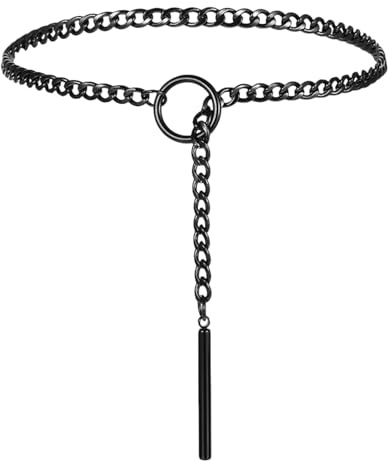 YingMengZhiGe Choker Kette Damen Punk,70cm Edelstahl Gothic Schmuck,Verstellbar Goth Accessoires,Choker Damen,Gothic Accessoires Emo Halskette,O-Ring Schloss Slip Kette für Männer und Frauen