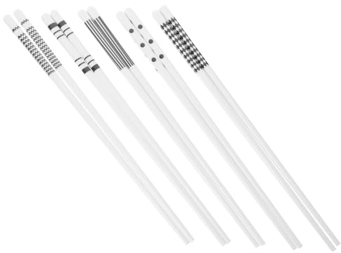 Homoyoyo Juego de Palillos Chinos de Cerámica Reutilizables 5 Pares Color Azul Claro Aptos para Lavavajillas Palillos Delicados y Ligeros para Cenas Sushi Ramen y Viajes
