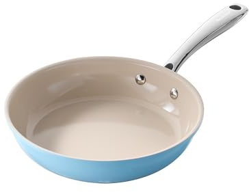 Redchef Pfanne Keramik 20cm, Antihaft Beschichtung Keramikbeschichtung Bratpfannen mit Edelstahlgriff, PTFE-frei PFOA-frei PFAS-frei, Blau