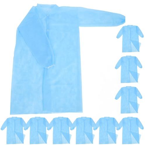 HEALEEP 10 Camici da Laboratorio Monouso Non Tessuto 30g, Tute Protettive Bottoni Blu, Taglia 3xl, Traspiranti e Leggere per Protezione Unisex in Ambienti di Lavoro Industriale