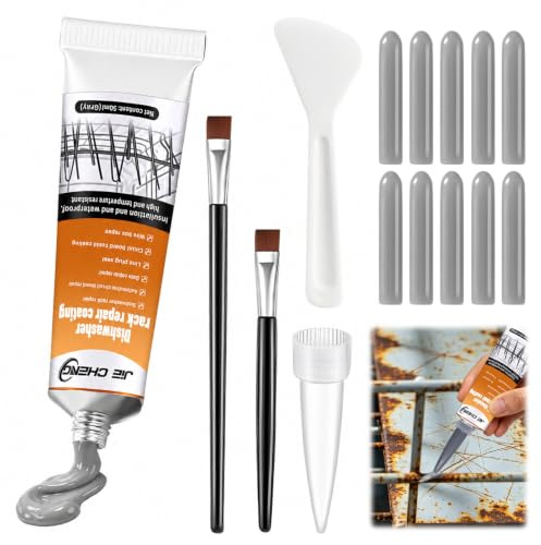 Spülmaschinenkorb Rost Reparatur,Geschirrspüler-Korb Reparatur Gummi | 50ML Flüssiggummi+10 Geschirrkorb Schutzkappen,Dichtungsmasse Wasserdicht,Rostfrei,Oxidationsbehandlung,Reparaturgummi