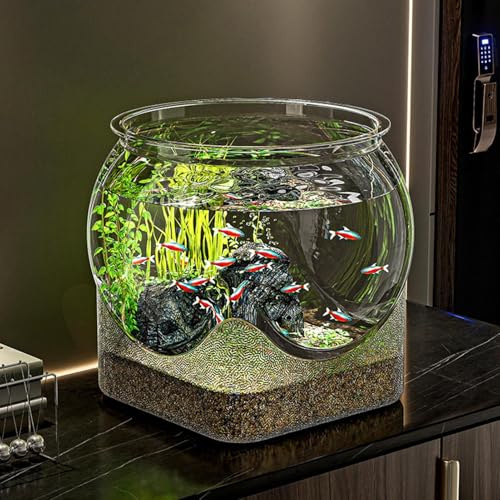 Desktop Fish Bowl, Unbreakable Globe Transparent Turtle Tanks, Clear Betta Fish Aquarium, For Home Living Room Bedroom Bathroom Desk Workplace And Dorm.