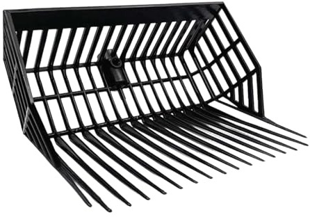 Perfeclan Testa Letame Sostitutiva Stallatico Rastrello Raccolta Escrementi Cavallo in PP Resistente con Denti Angolati Adatta a Giardino all, Nero