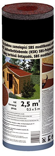 Selbstklebende Gartenhausbedachung 2,5 m² Rot | Dachpappe | Schweißbahn | Bitumen | KSK Bahn