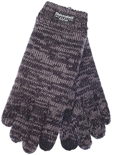 EEM guanti da bambino SNOW AND FUN con funzione touch e fodera Thinsulate, tessuto a maglia 100% cotone; nero-antracite, M