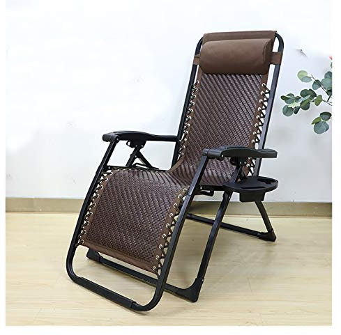 Komfortable Schwerelosigkeit Rattan Recliner Terrasse Faltbare Einstellbare,ergonomische atmungsaktive Sonneliege Gartenstuhl, Zero Gravity Lounge von Stahlrahmen,schwarz,Für Terrasse,Pool,Strand